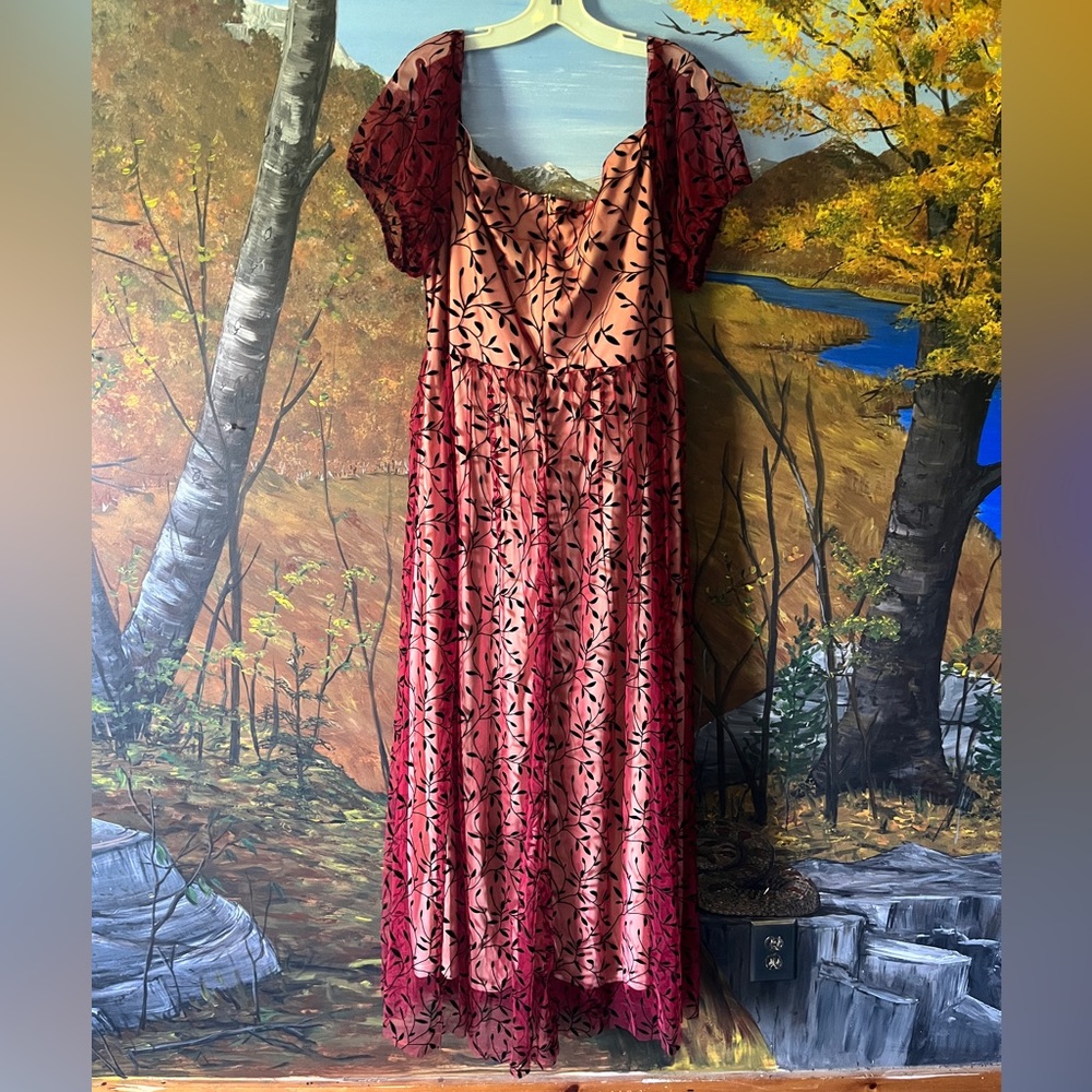 Ball Gown Red Chiffon Floor Length - image 7